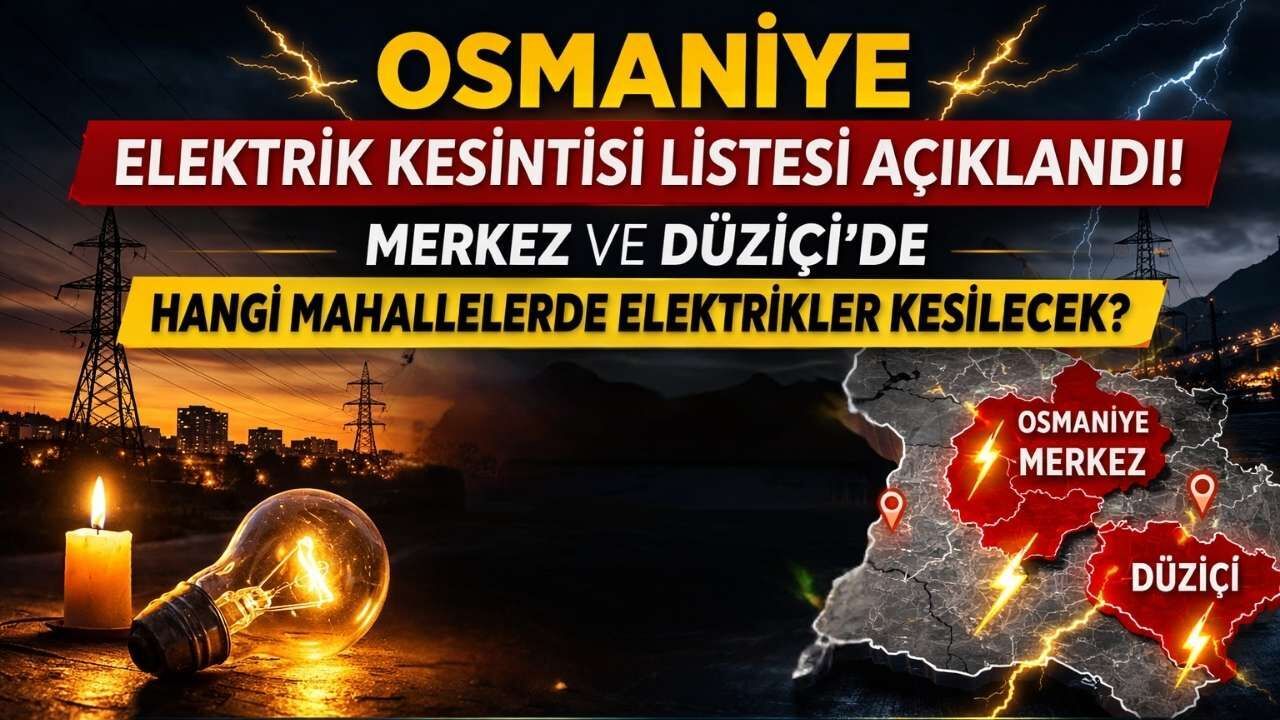 Osmaniye elektrik kesintisi listesi açıklandı: Hangi mahallelerde elektrikler kesilecek?