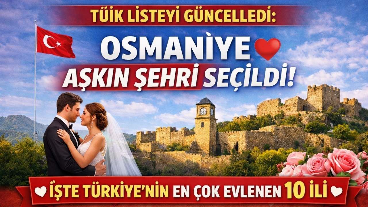 TÜİK Listeyi Güncelledi: Osmaniye Aşkın Şehri Seçildi! İşte Türkiye'nin En Çok Evlenen 10 İli