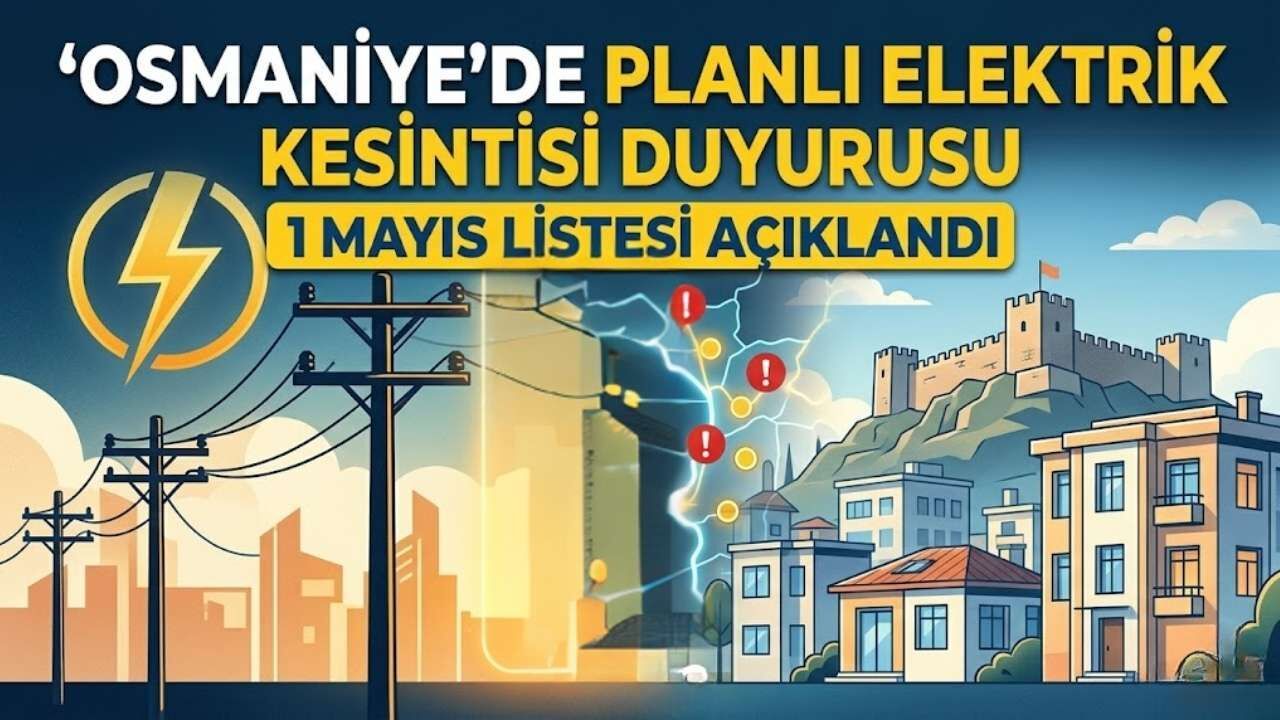 Osmaniye’de Planlı Elektrik Kesintisi Duyurusu: 1 Mayıs Listesi Açıklandı