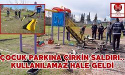 Çocuk Parkına Çirkin Saldırı.. Kullanılamaz Hale Geldi