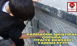 Parmağını Sıkıştıran Çocuğa İtfaiye Ekipleri Yardım Etti