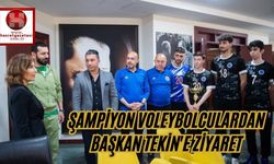 Şampiyon Voleybolculardan Başkan Tekin'e Ziyaret