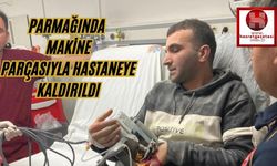 Parmağında Makine Parçasıyla Hastaneye Kaldırıldı