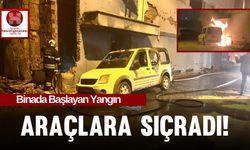 Binada Başlayan Yangın Araçlara Sıçradı