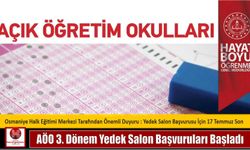 AÖO 3. Dönem Yedek Salon Başvuruları Başladı