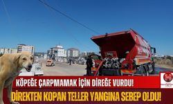 Köpeğe Çarpmamak İçin Direğe Vurdu! Yangın Çıkardı!