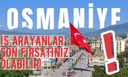 Osmaniye'de iş arayanlar bu haberi görmezden gelmesin! Son fırsat bu fırsat!