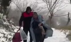 Osmaniye'de Kar Yağışı Nedeniyle Mahsur Kalan Kadın, İtfaiye Ekiplerinin Çabasıyla Kurtarıldı