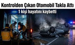 Kontrolden Çıkan Otomobil Takla Attı