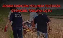 Adana Sarıçam Yolunda Feci Kaza Otomobil Tarlaya Uçtu