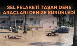 Sel Felaketi Taşan Dere Araçları Denize Sürükledi