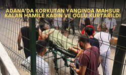 Adana'da Korkutan Yangında Mahsur Kalan Hamile Kadın ve Oğlu Kurtarıldı