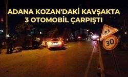 Adana Kozan'daki kavşakta 3 otomobil çarpıştı