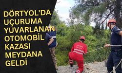 Dörtyol'da uçuruma yuvarlanan otomobil kazası meydana geldi