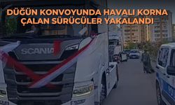 Düğün konvoyunda havalı korna çalan sürücüler yakalandı