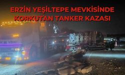 Erzin Yeşiltepe mevkisinde korkutan tanker kazası