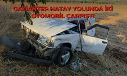 Gaziantep Hatay Yolunda İki Otomobil Çarpıştı