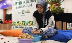 Osmaniye'de kız yurdunda fıstık kırma yarışı! Madalyayı en hızlı ayıklayanlar aldı