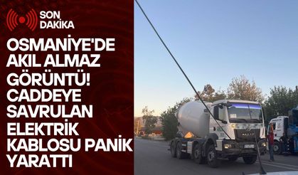 Osmaniye'de Akıl Almaz Görüntü! Caddeye Savrulan Elektrik Kablosu Panik Yarattı