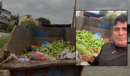 Görüntüler Videoda! Antalya Serik Halinde İsraf İsyanı: Yüzlerce Kilo Kabak Çöpe Döküldü