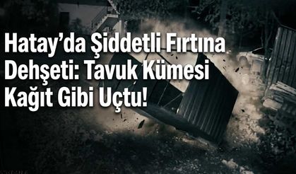 Hatay’da Şiddetli Fırtına Dehşeti: Tavuk Kümesi Kağıt Gibi Uçtu!