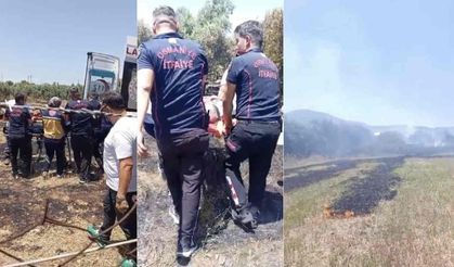 Osmaniye'de Anız Yangını Meyve Bahçesine Sıçradı, 1 Kişi Baygın Bulundu