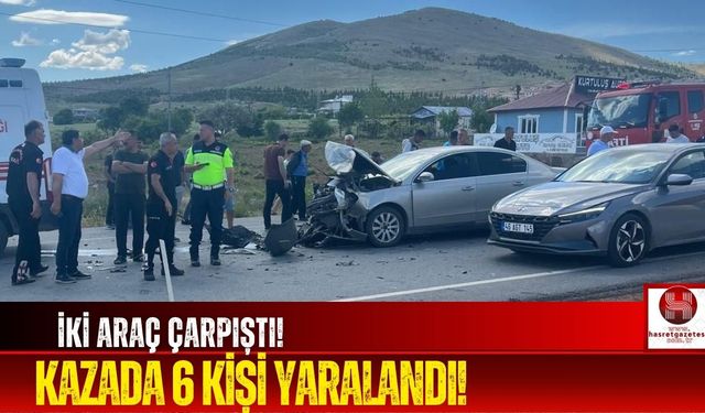İki Aracın Karıştığı Kazanın Bilançosu Ağır Oldu! 6 Yaralı!