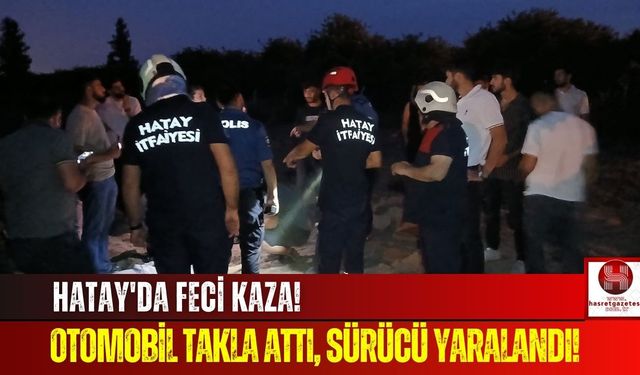 Otomobil Kontrolden Çıktı, Yan Döndü!