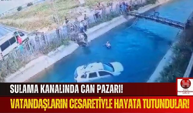 Cip Sulama Kanalına Uçtu, İki Kişiyi Vatandaşlar Kurtardı!