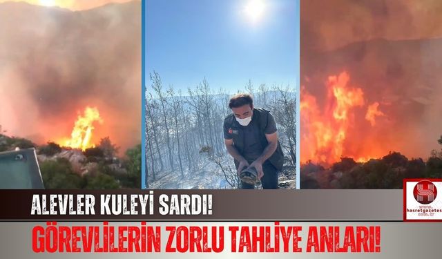 Orman Görevlileri Yangının Ortasında Kaldı!