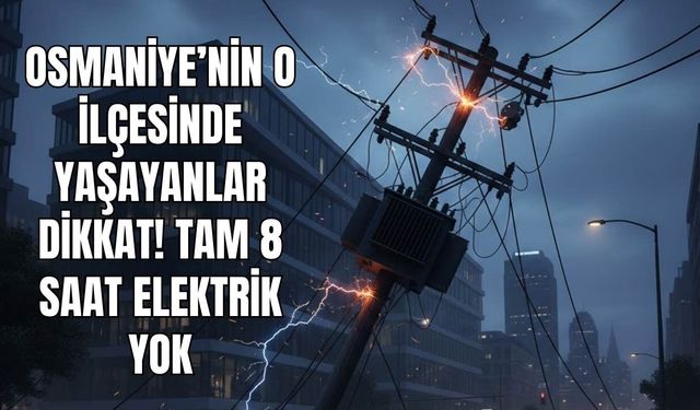 Osmaniye’nin o ilçesinde yaşayanlar dikkat! Tam 8 saat elektrik yok