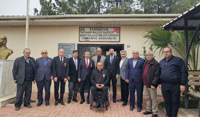 Türkiye Harp Malul Gaziler, Şehit Dul ve Yetimleri Derneği Osmaniye Şubesi’ne Nezaket Ziyareti