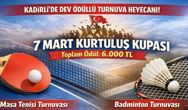 Kadirli’de dev ödüllü turnuva heyecanı: Başvurular için geri sayım başladı!