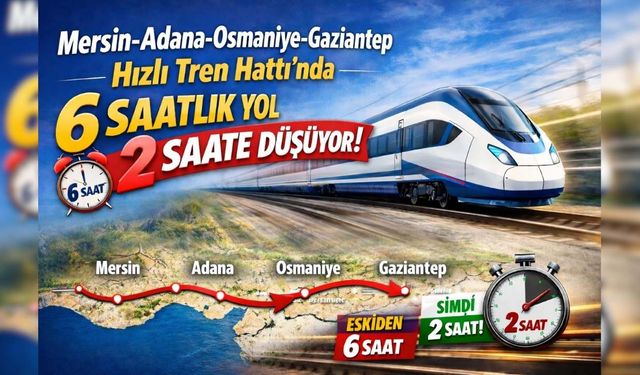 Mersin-Adana-Osmaniye-Gaziantep Hızlı Tren Hattı'nda 6 Saatlik Yol 2 Saate Düşüyor!