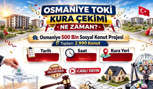 Osmaniye TOKİ Kura Çekimi Ne Zaman? Osmaniye Sosyal Konut Kura Yeri ve Saati