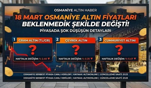 18 Mart Osmaniye Altın Fiyatları Beklenmedik Şekilde Değişti!