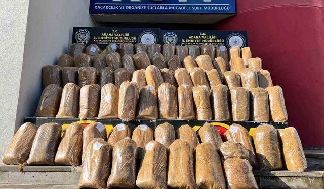 Adana’da 1 Ton 650 Kilogram Kaçak Tütün Ele Geçirildi