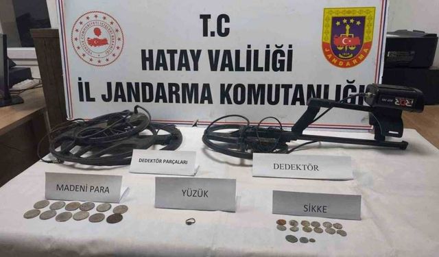 Hatay’da tarihi eser operasyonu: Sikke ve yüzük ele geçirildi
