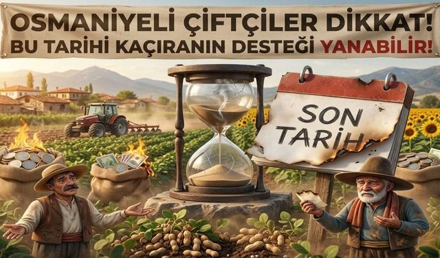Osmaniyeli Çiftçiler Dikkat: Bu Tarihi Kaçıranın Desteği Yanabilir!