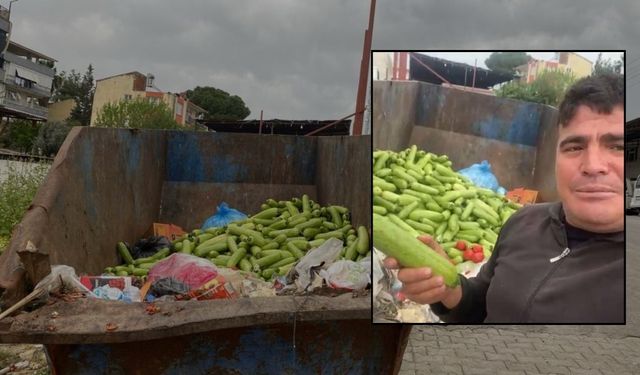 Görüntüler Videoda! Antalya Serik Halinde İsraf İsyanı: Yüzlerce Kilo Kabak Çöpe Döküldü