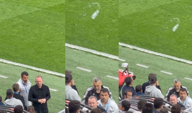 Beşiktaş tribünü Sergen Yalçın'a şişe fırlattı!