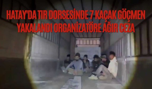 Hatay'da Tır Dorsesinde 7 Kaçak Göçmen Yakalandı Organizatöre Ağır Ceza
