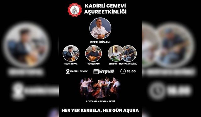 Alevi Kültür Dernekleri Kadirli Şubesi'nden Büyük Aşure Programı