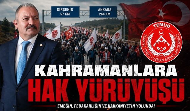 Ali Tilkici Öncülüğünde Emekli Uzman Çavuşlara Hak Yürüyüşü