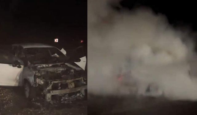 Düziçi'nde Yolda Giden Otomobil Kül Oldu!