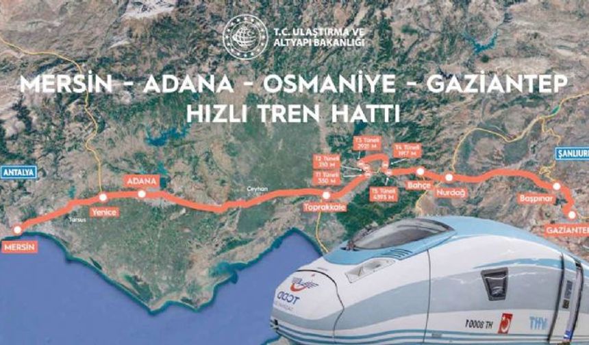 Mersin-Adana-Osmaniye-Gaziantep Hızlı Tren Hattı'nda %51 Tamamlama Sağlandı