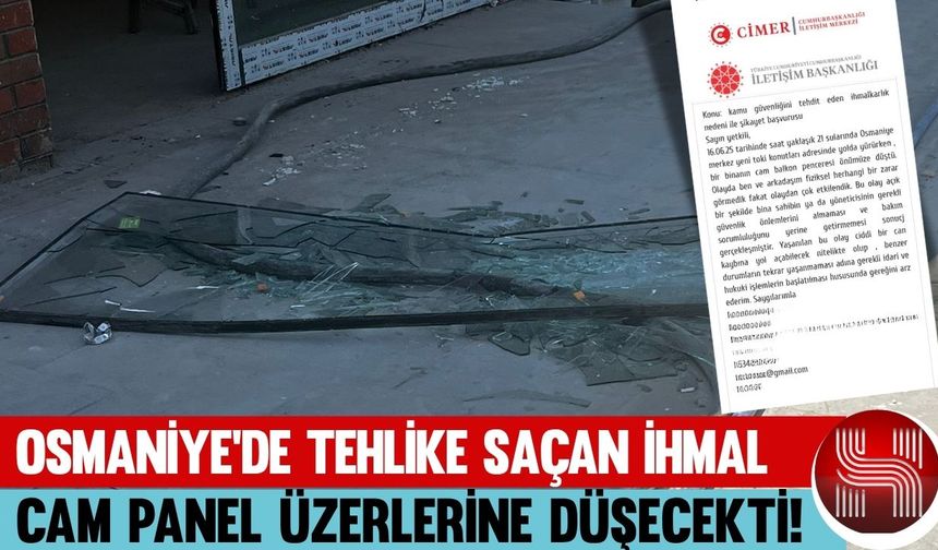 Osmaniye'de Cam Balkon Az Kalsın Can Alıyordu!