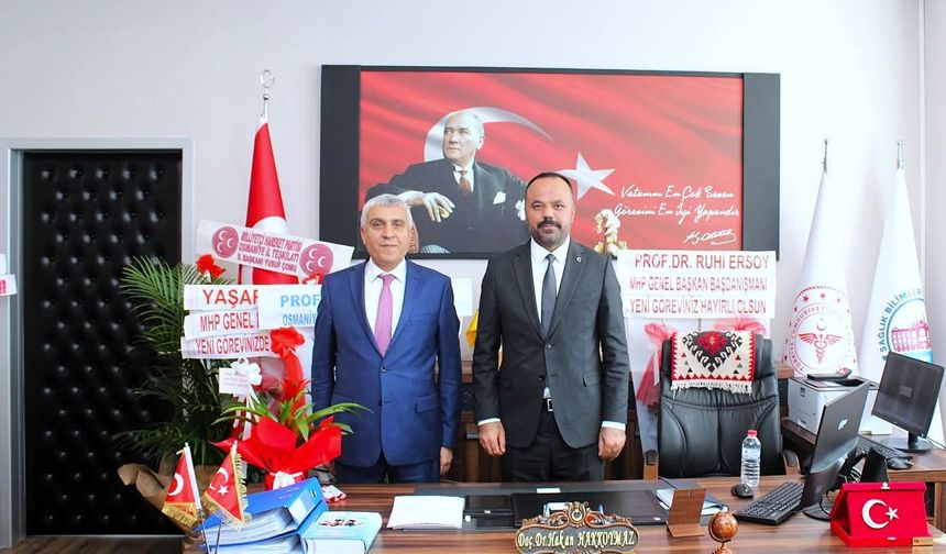 İl Milli Eğitim Müdürü Albak’tan Başhekim Hakkoymaz’a Hayırlı Olsun Ziyareti