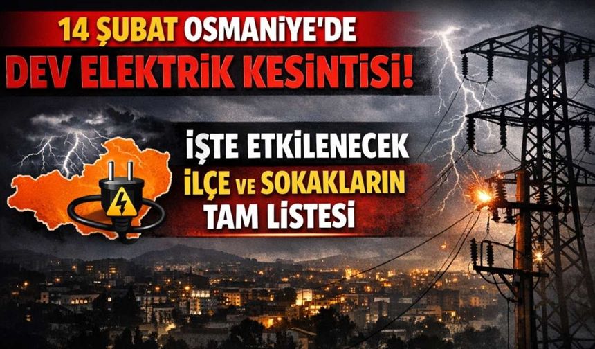 14 Şubat Osmaniye’de Dev Elektrik Kesintisi! İşte Etkilenecek İlçe ve Sokakların Tam Listesi