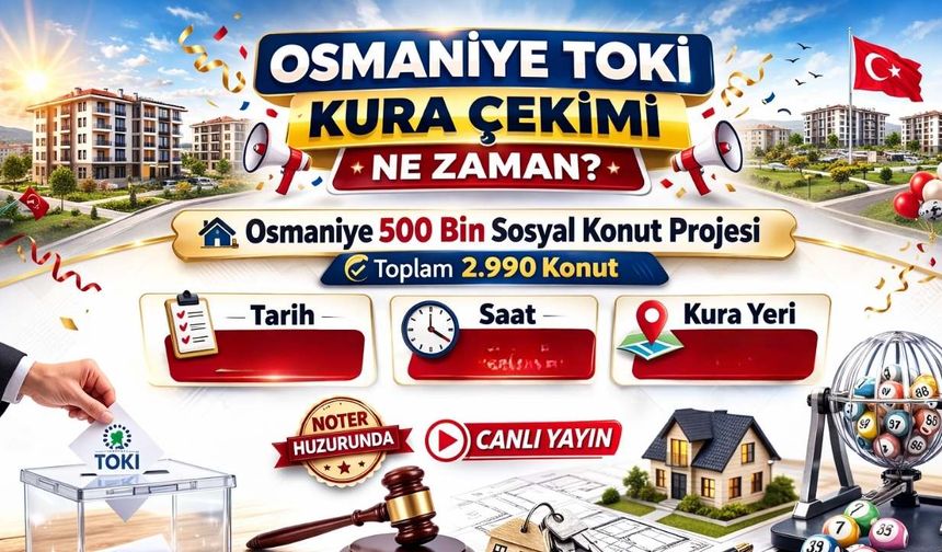 Osmaniye TOKİ Kura Çekimi Ne Zaman? Osmaniye Sosyal Konut Kura Yeri ve Saati